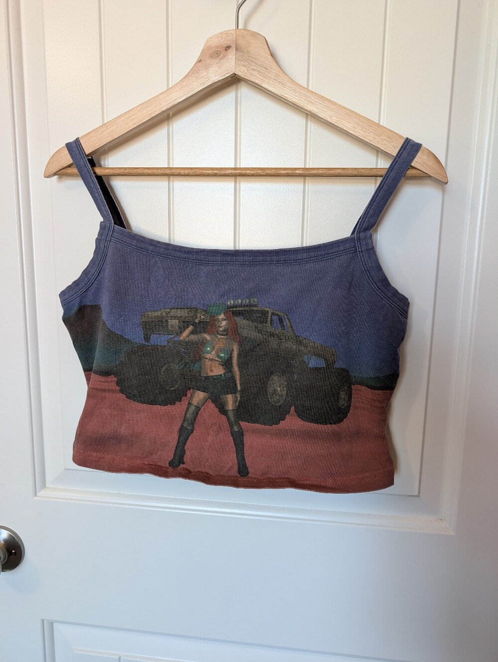 Tunnel Vision Lizzie Big Truck Tank Top Large Blue/Brown